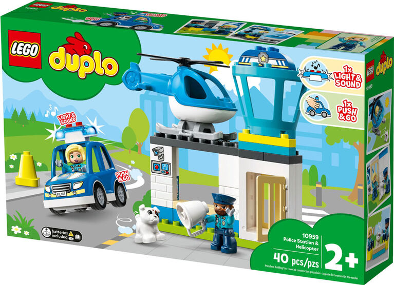 LEGO DUPLO Le poste de police et l'hélicoptère de secours 10959 Jeu de construction (40 pièces)