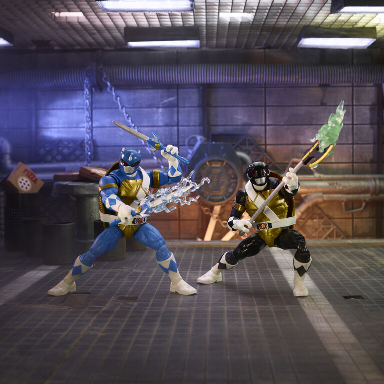 Power Rangers X Teenage Mutant Ninja Turtle Lightning Collection Morphed Donatello Ranger noir et Leonardo Ranger bleu