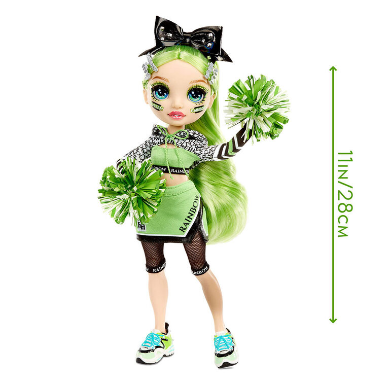 Rainbow High Cheer Jade Hunter - Poupée-mannequin verte avec pompons