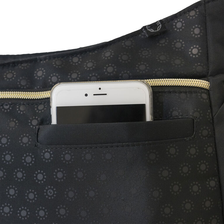 Sac à langer Fisher Price Hobo, noir avec bordure dorée