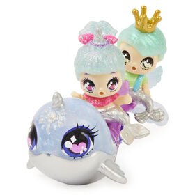 Hatchimals Pixies Riders, Shimmer Babies Narwhal Pixie Baby Twins with Glider and 4 Accessories
