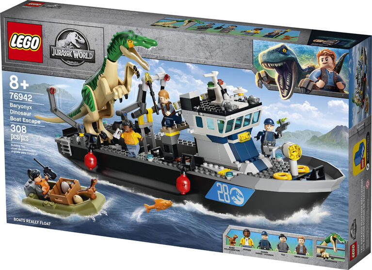 LEGO Jurassic World L'évasion du bateau du dinosaure Baryonyx 76942 (308 pièces)