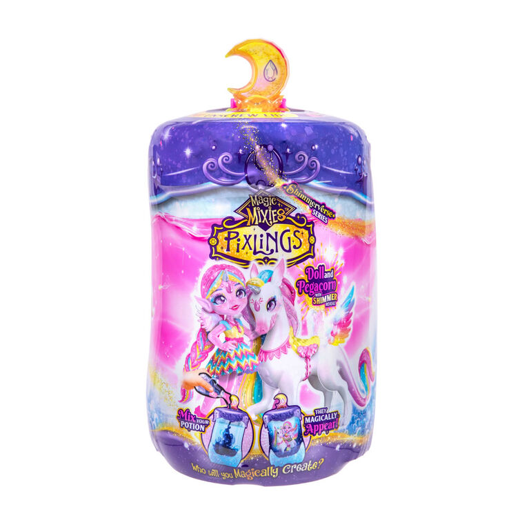 Pack Pixlings Et Pegacorn Magic Mixies - Unia La Licorne Pixling Et Rainbow Star L'Animal De Compagnie Pegacorn