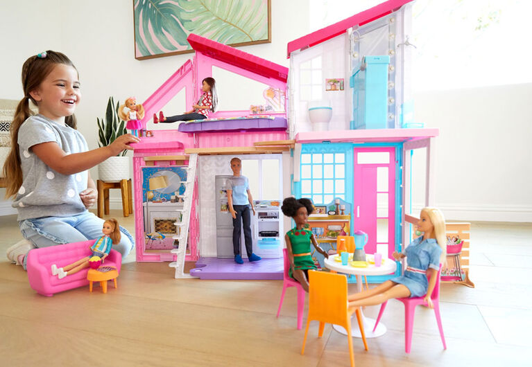 Barbie Malibu House 2-Story with Transformation Features and 25+ Pieces - R Exclusive | Toys R Us Canada
