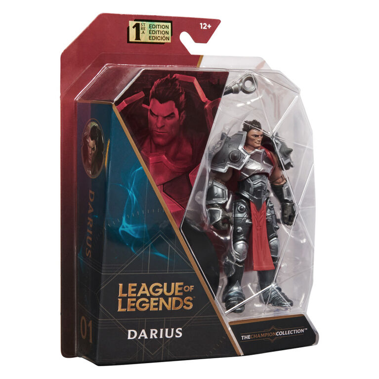 League of Legends, Figurine à collectionner Darius de 10,2 cm avec détails de qualité supérieure et accessoire hache, Collection Champion, qualité collectionneur