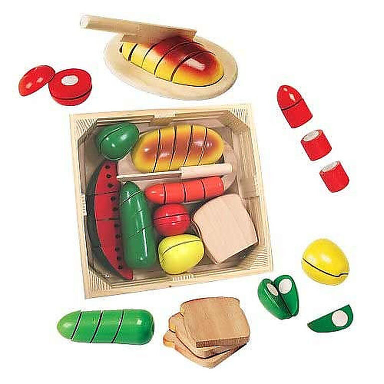 Melissa & Doug - Cutting Food 31-piece Set in a Wooden Storage Box - English Edition