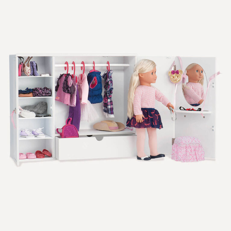 Our Generation, Wooden Wardrobe, Fashion Closet for 18-inch Dolls