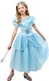 Rubies Blue Princess Costume Dress with Silver Tiara, Girls Extra Extra Small (Size 3-4)
