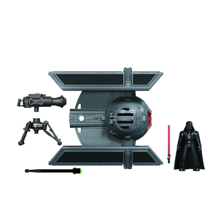 Star Wars Mission Fleet, Darth Vader et chasseur TIE avancé, classe stellaire, figurine de 6 cm avec véhicule