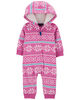 Carter's Fair Isle Sherpa Jumpsuit Pink 24M