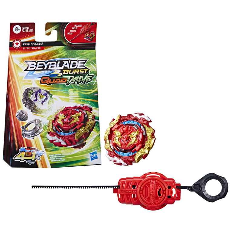 Beyblade Burst QuadDrive, Starter Pack avec toupie Astral Spryzen S7 type équilibre/attaque et lanceur