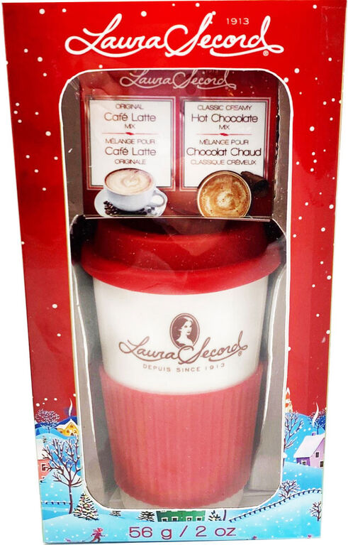 Laura Secord - ens. de choc. Chaud et café avec tasse de voyage