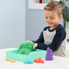 Kinetic Sand Sandbox Set, 1lb Green Play Sand, Sandbox Storage, 4 Molds and Tools, Sensory Toys