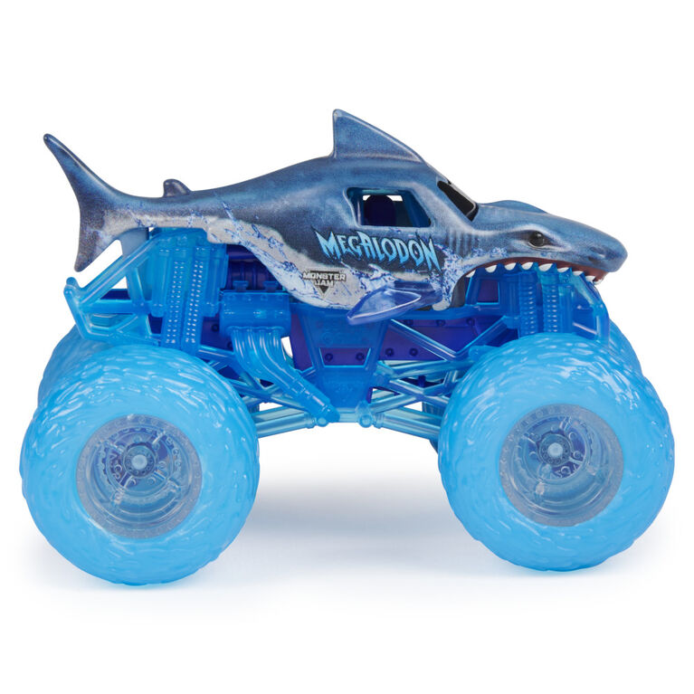 Monster Jam, Official Megalodon Monster Truck, Die-Cast Vehicle, Elementals Trucks Series, 1:64 Scale