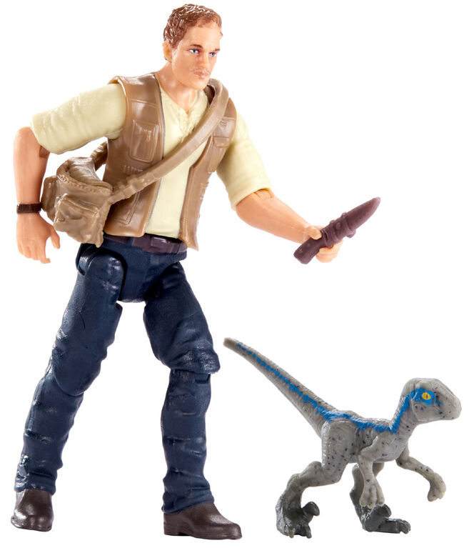 Jurassic World - Figurine de base - Owen et Bébé Blue.