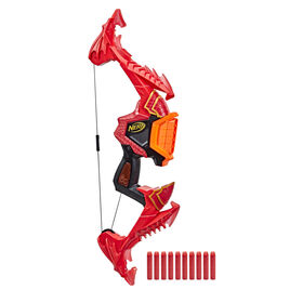 Nerf DragonPower Skyblaze Dart Bow, Inspired by Dungeons and Dragons, Dragon Bow Action, 10 Nerf Darts, 5-Dart Storage - R Exclusive