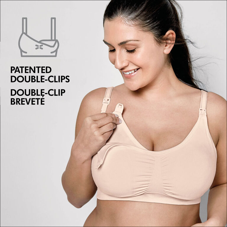 Medela 3 in 1 Nursing and Pumping Bra | Breathable, Lightweight for Ultimate Comfort when Feeding, Electric Pumping or In-Bra Pumping, Chai, Small