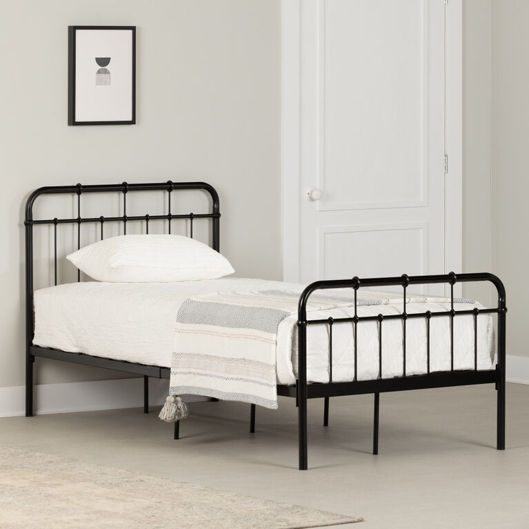 Vito Twin Metal Complete Bed Pure Black