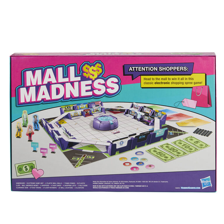 Mall Madness, jeu électronique parlant sur la frénésie des achats, pour 2 à 4 joueurs - Édition anglaise - Notre exclusivité