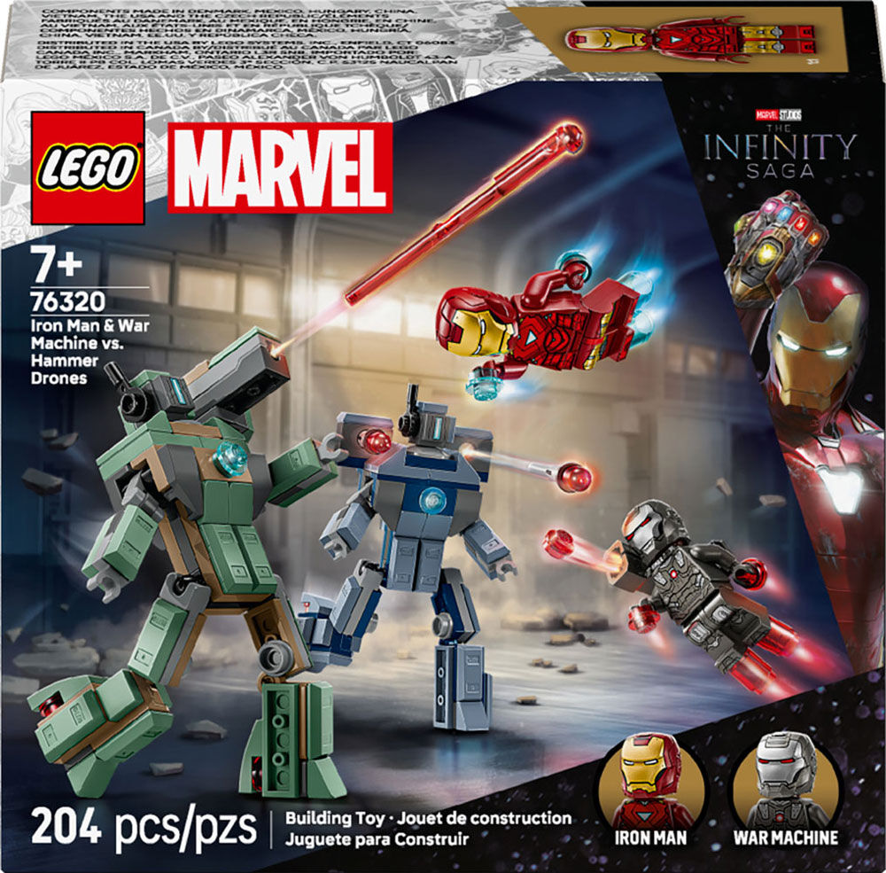 LEGO Marvel Iron Man & War Machine vs. Hammer Drones Building Toy for Boys & Girls, Ages 7+ - 76320