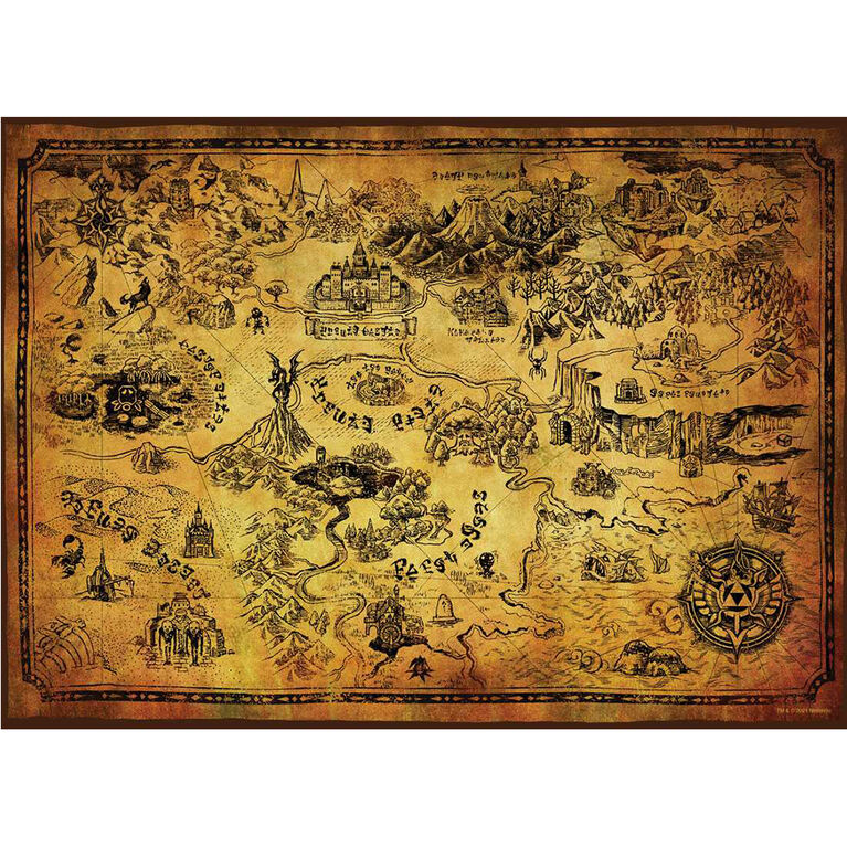 Casse-Tête De 1000 Pièces - "The Legend of Zelda" "Hyrule Map" - Édition anglaise