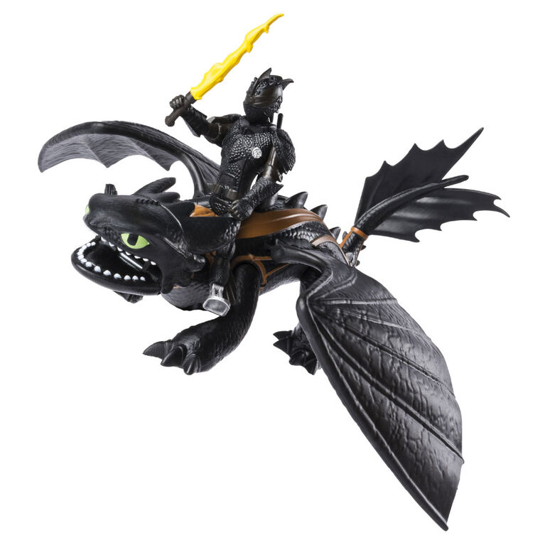 How To Train Your Dragon, Toothless and Hiccup, Dragon with Armored Viking Figure
