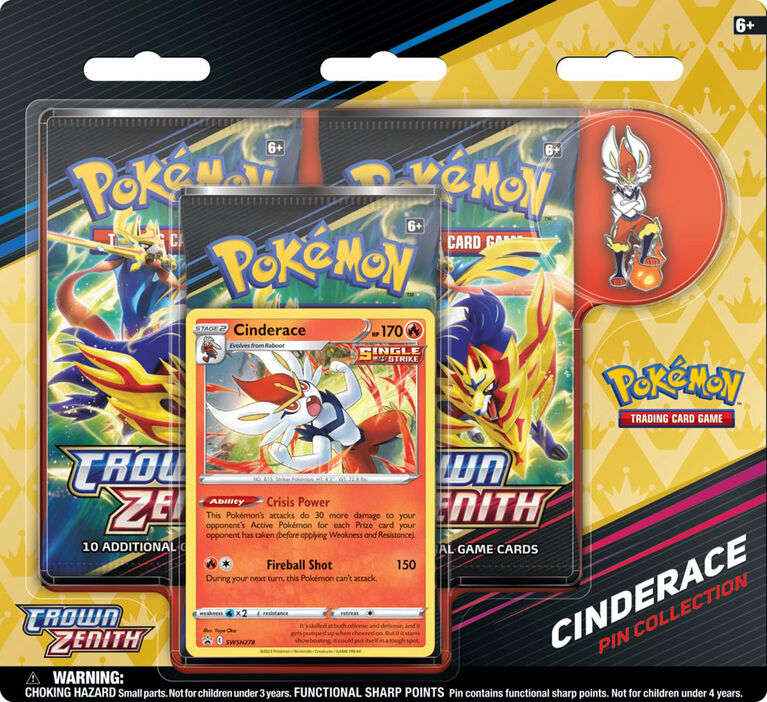 Pokemon Crown Zenith Pin Collection-Cinderace - English Edition