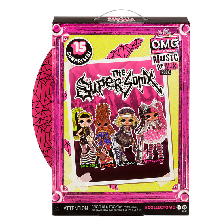 LOL Surprise OMG Remix Rock Metal Chick Fashion Doll with 15 Surprises