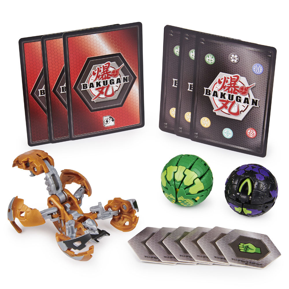 Bakugan Starter Pack 3-Pack, Aurelus Skorporos, Collectible Action Figures