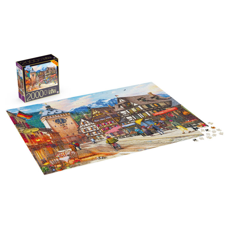 Big Ben Luxe 2000-Piece Adult Jigsaw Puzzle, German Market Town