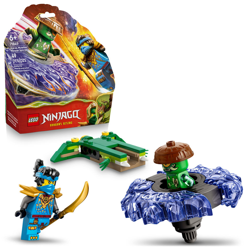 LEGO NINJAGO Nya vs. Mutation Monster Spinner Building Toy for Boys, Girls, & Kids, Ages 6+ - 71849