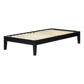 Vito Twin Solid Wood Platform Bed Black
