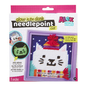 ALEX - Glow-in-the-dark Needlepoint Cat