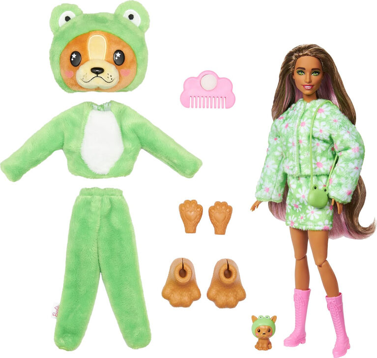 Barbie-Cutie Reveal-Poup&eacute;e sur le th&egrave;me des costumes, chiot grenouille