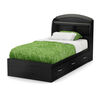 Lazer Mate's Platform Storage Bed with 3 Drawers- Black Onyx