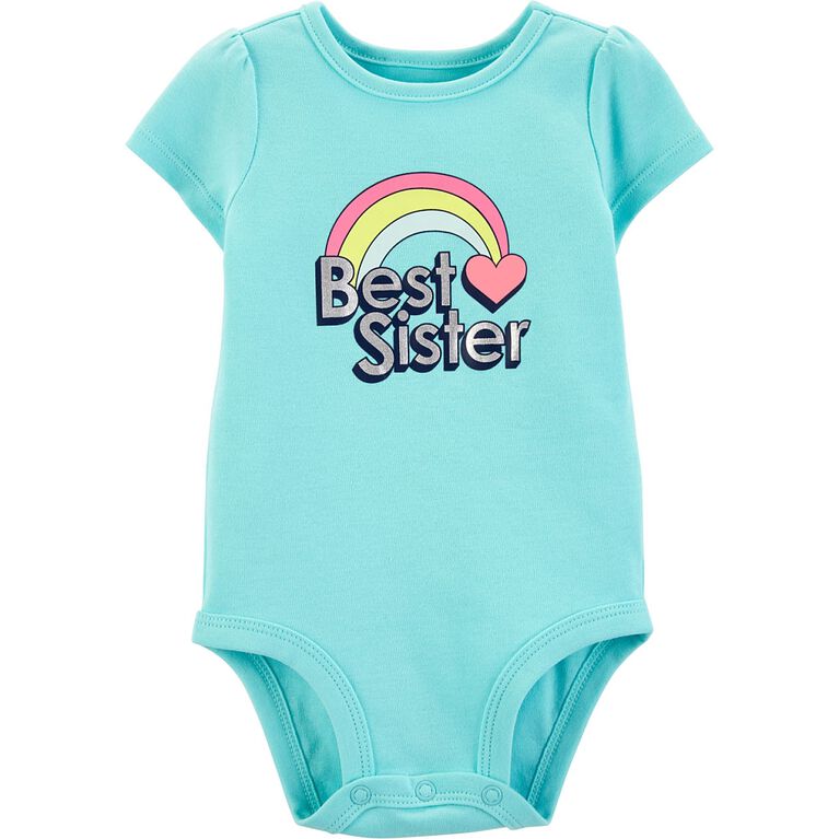 Carter's Best Sister Rainbow Collectible Bodysuit - Turquoise, 9 Months