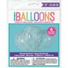 6 Ballons De Latex Transparents Avec Confettis D`Argent 12 ``- Pré-Remplis