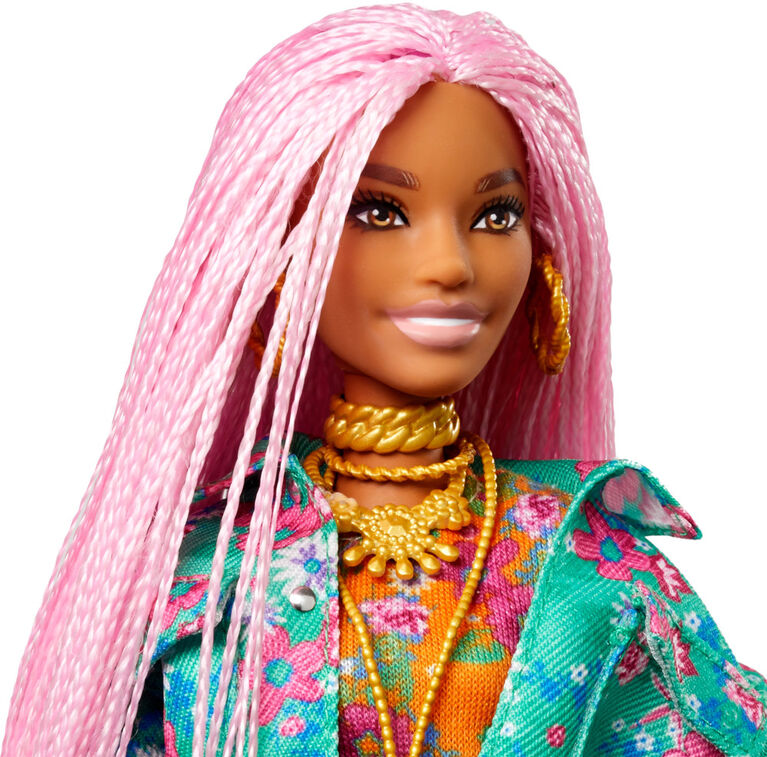 Barbie - Poupée Barbie Extra #10, veste imprimé floral, souris DJ
