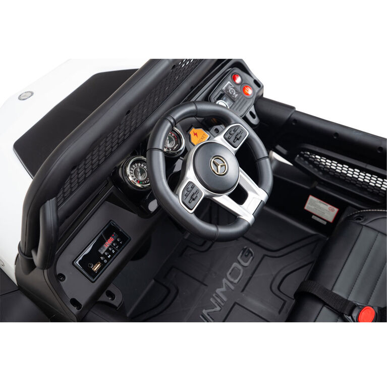 12V Mercedes Unimog 4WD Ride On - White - English Edition