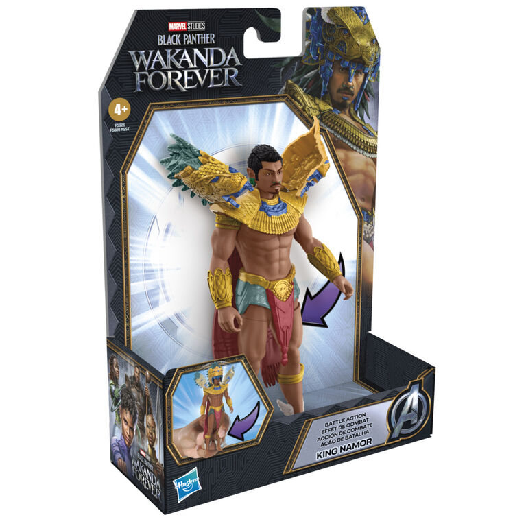 Marvel Studios' Black Panther Wakanda Forever Battle Action King Namor, 6-Inch Action Figure
