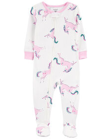 Pyjama 1 pièce à pieds blanc à imprimé de licorne rose Carter's 2T