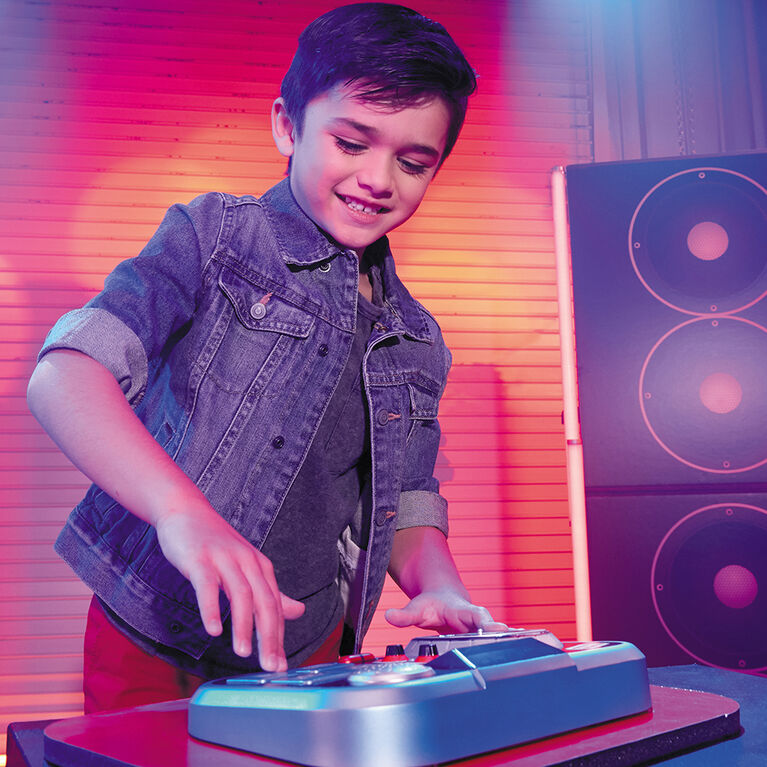 My Real Jam DJ Table, Toy DJ Mixing Table with Headphone Jack and Case - Headphones not included