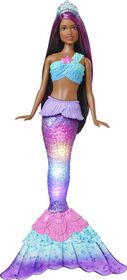 Mermaid Barbie Doll with Water-Activated Twinkle Light-Up Tail, Purple-Streaked Hair