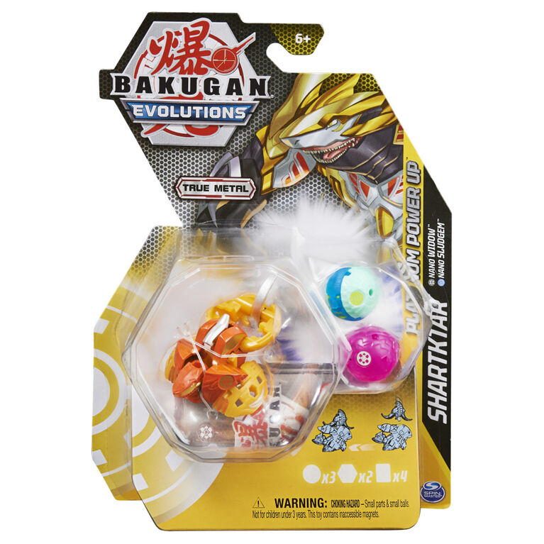Bakugan Evolutions, Shartktar with Nano Widow and Sludgem Platinum Power Up Pack