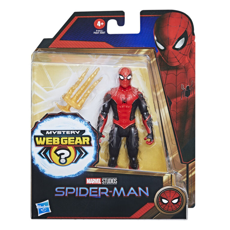 Marvel Spider-Man Mystery Web Gear Upgraded Black and Red Suit Spider-Man Action Figure