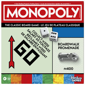 Monopoly Board Game with Storage Tray and Larger Tokens