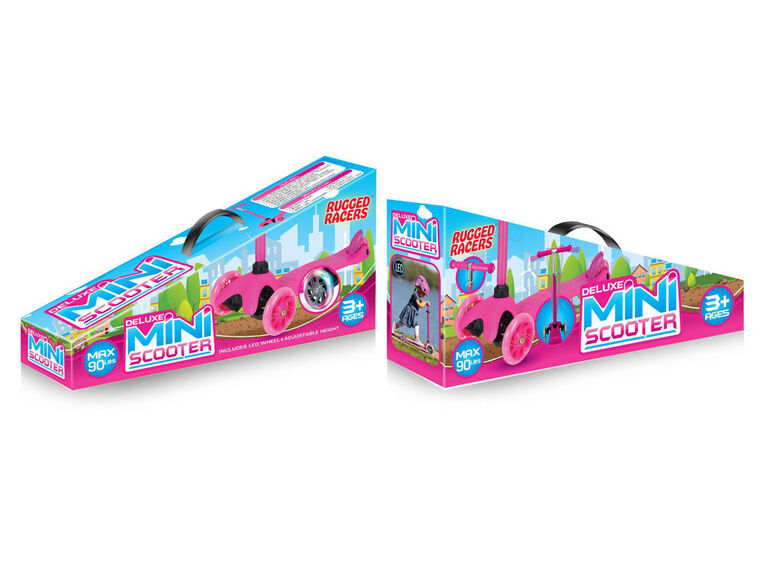 Rugged Racer Mini Deluxe 3 Wheel Kick Scooter - Pink - English Edition