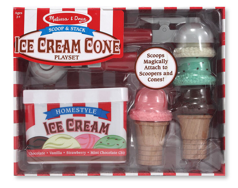 Melissa & Doug Scoop & Stack Ice Cream Cone Playset - styles may vary