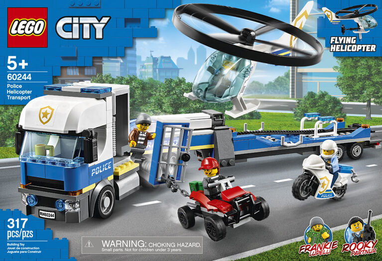 LEGO City Police Le transport de l'hélicoptère de la poli 60244 (317 pièces)