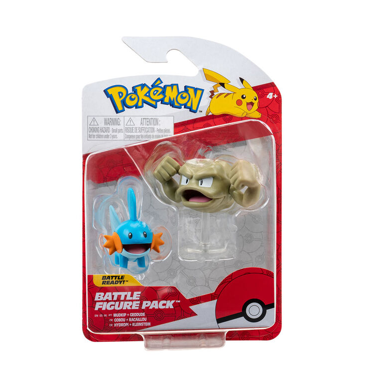 Pokémon - Paquet de figurines de combat - Gobou (Mudkip) et Racaillou (Geodude)